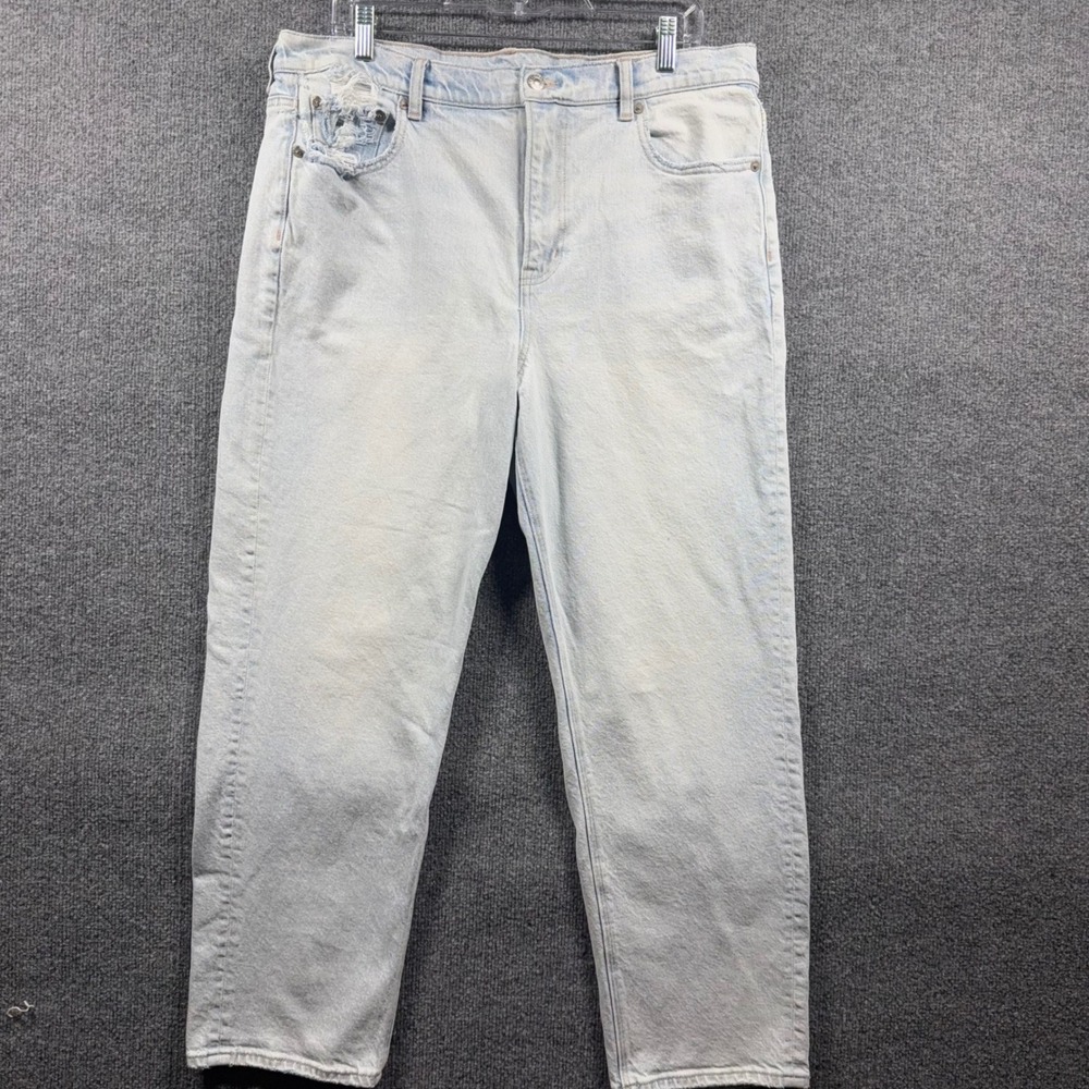 American Eagle Jeans Womens 16 Short Straight Leg Distressed Denim